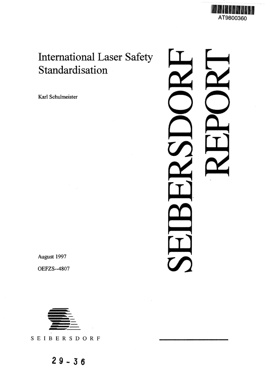 غلاف تقرير International Laser Safety Standardisation