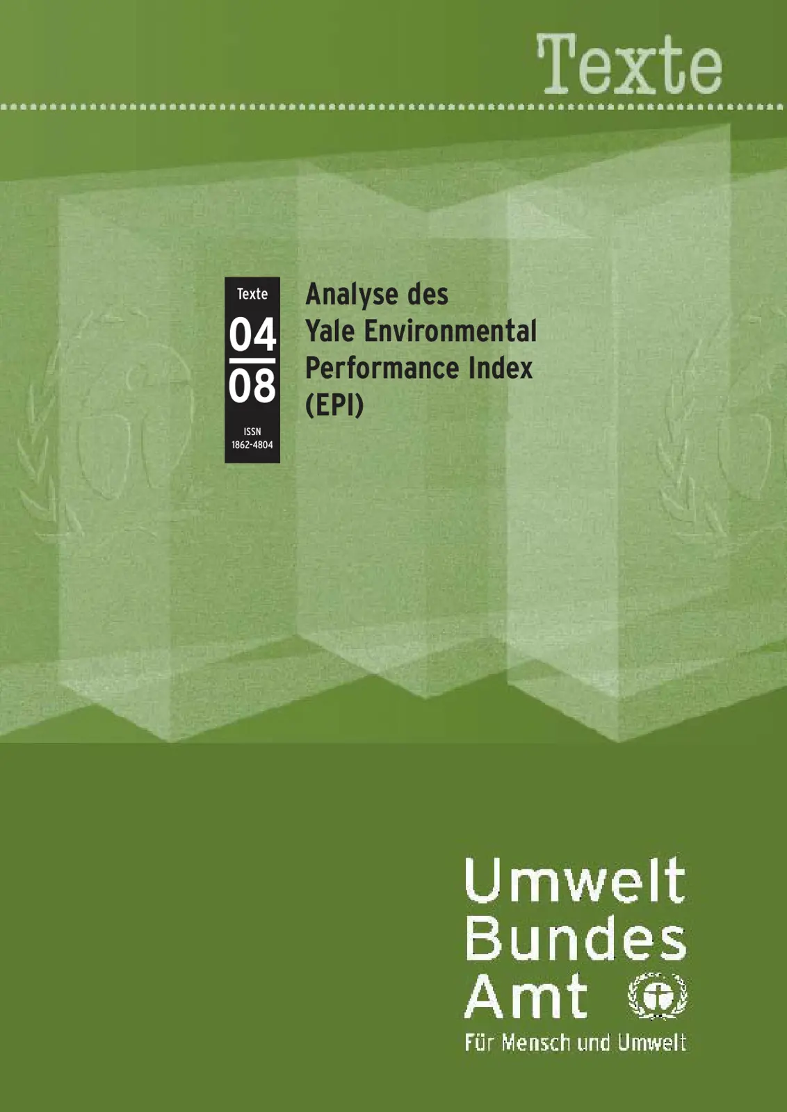 غلاف تقرير Analyse des Yale Environmental Performance Index (EPI)