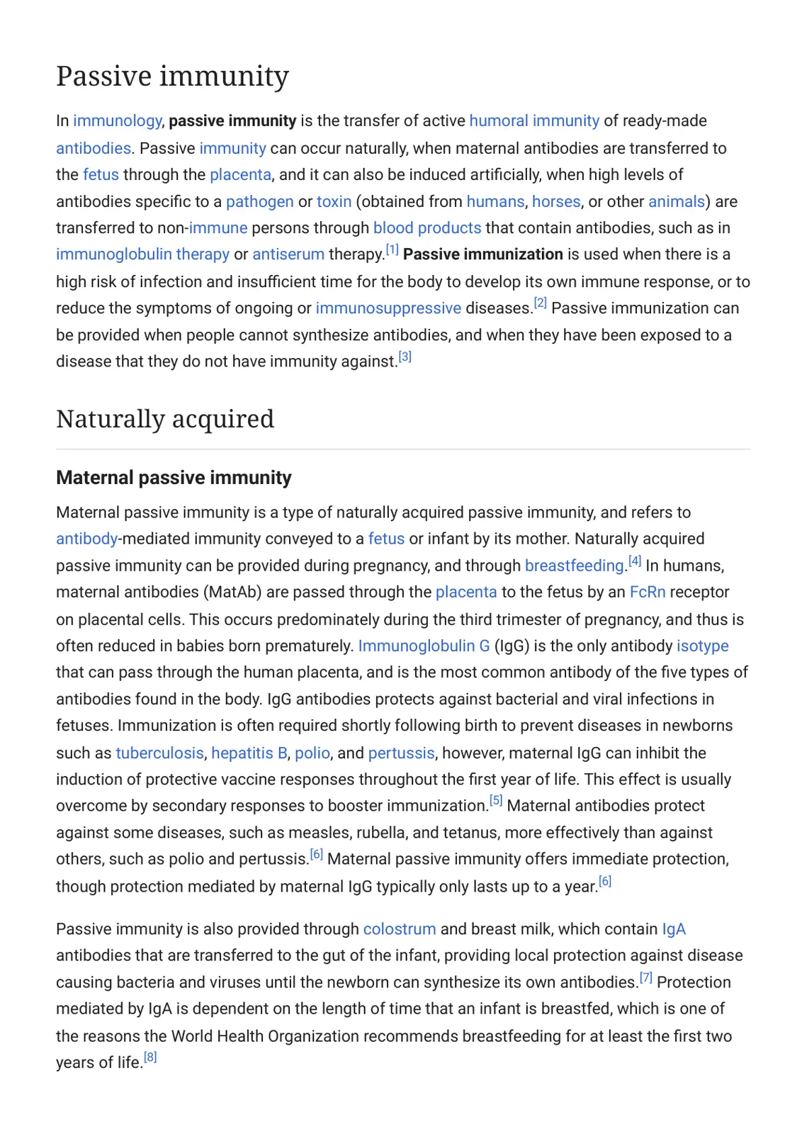 غلاف تقرير Passive Immunity