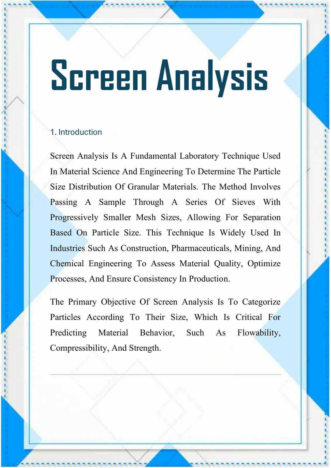 غلاف تقرير Screen Analysis