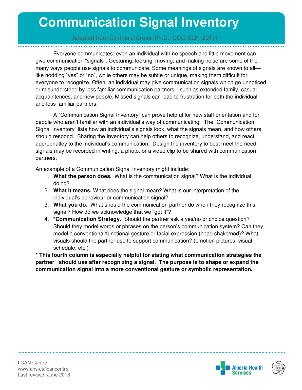 غلاف تقرير Communication Signal Inventory