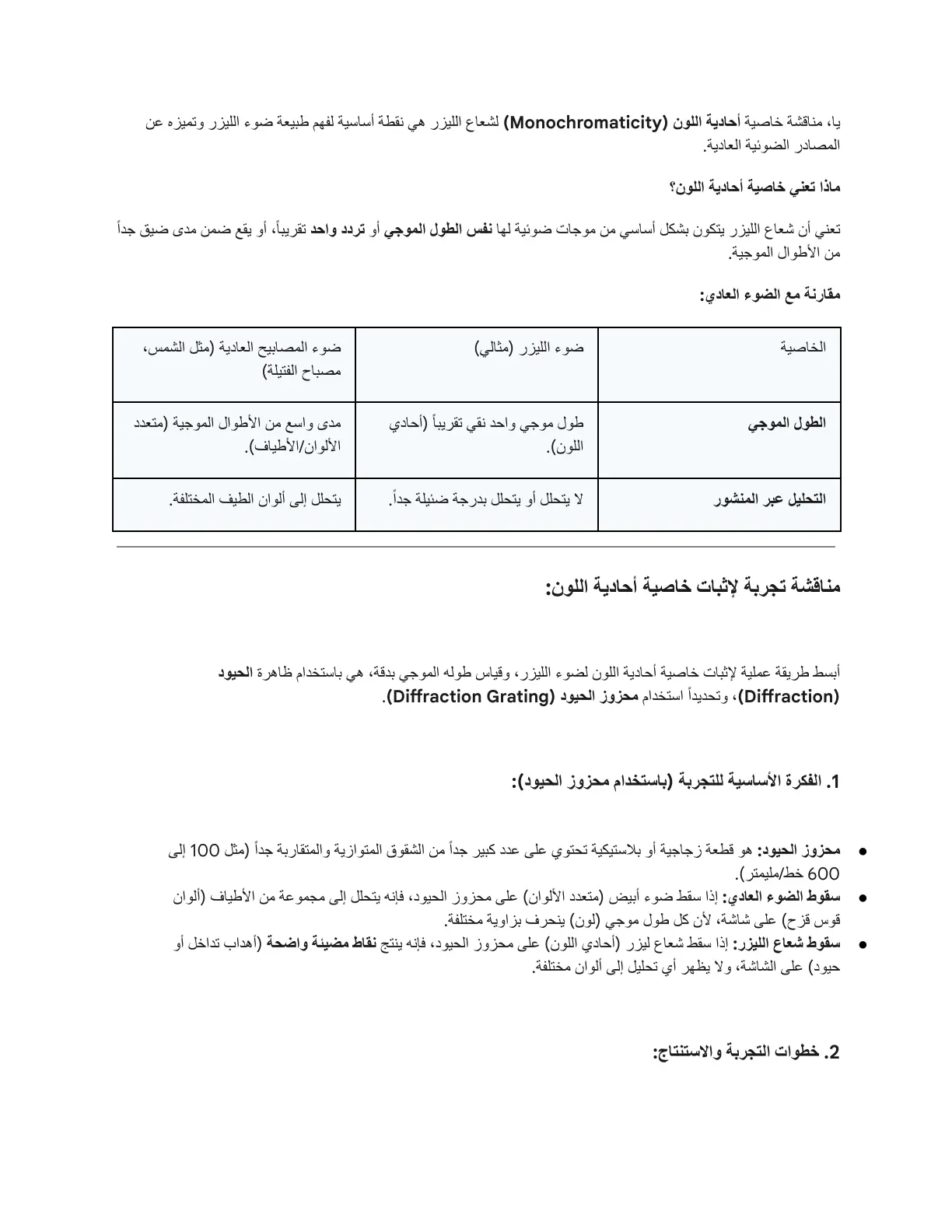 غلاف تقرير خاصية أحادية اللون لشعاع الليزر