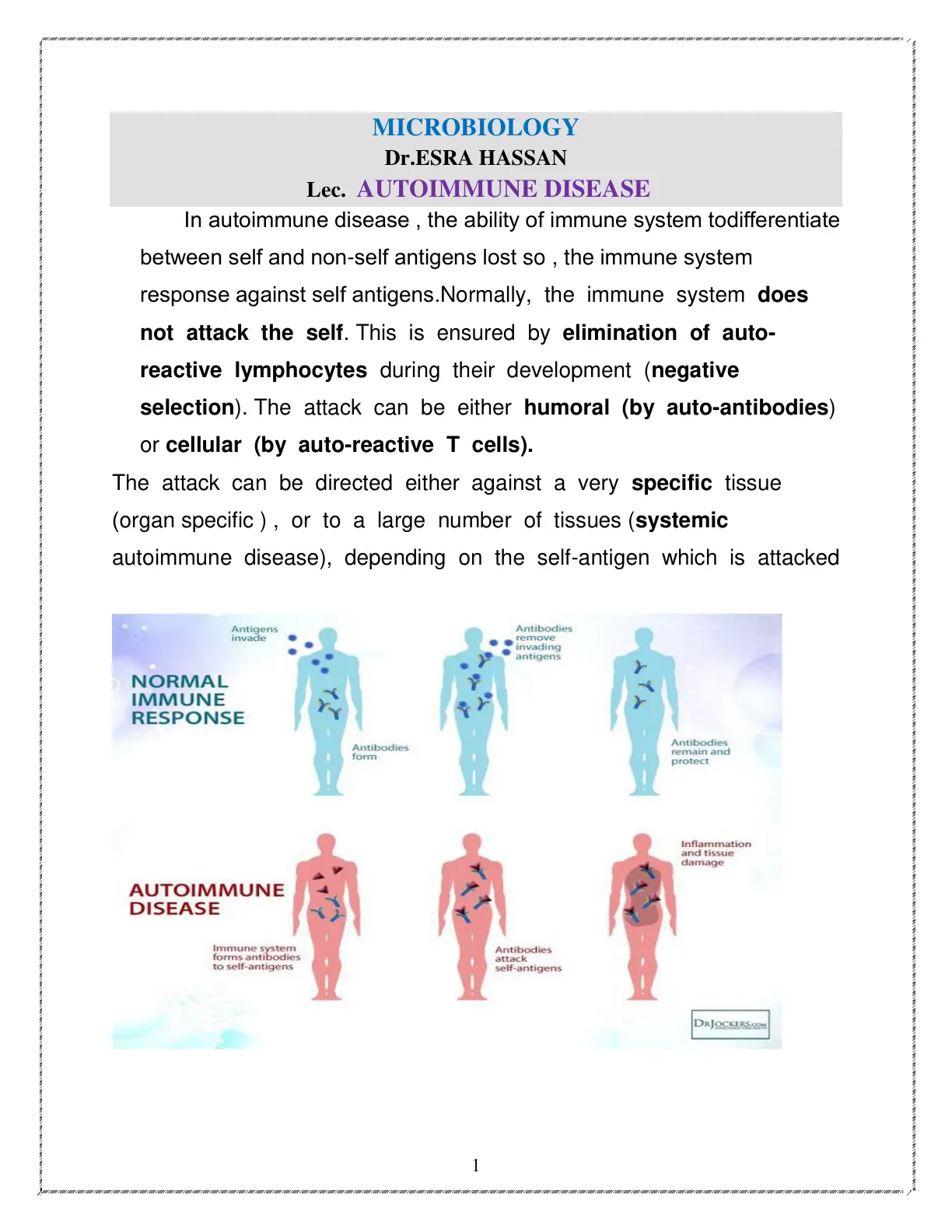 غلاف تقرير Microbiology: Autoimmune Disease