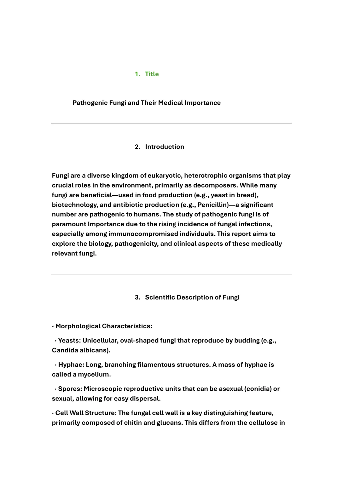 غلاف تقرير Pathogenic Fungi and Their Medical Importance