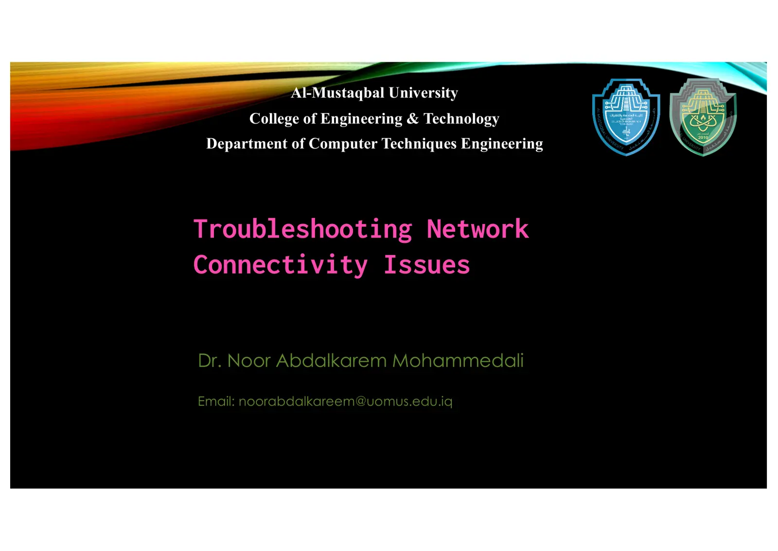 غلاف تقرير Troubleshooting Network Connectivity Issues