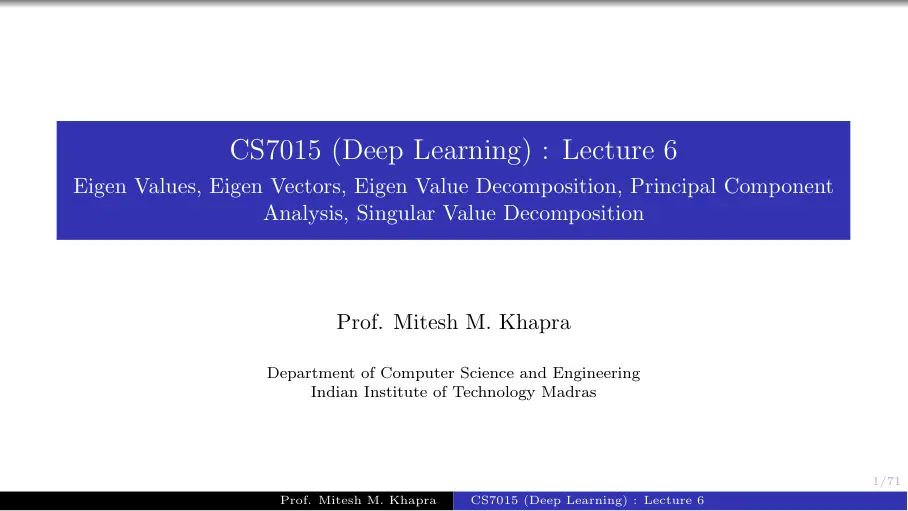 غلاف تقرير CS7015 (Deep Learning): Lecture 6