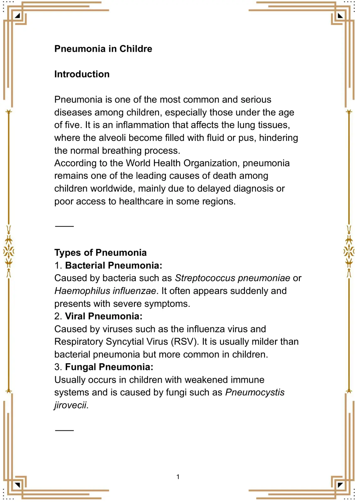 غلاف تقرير Pneumonia in Children