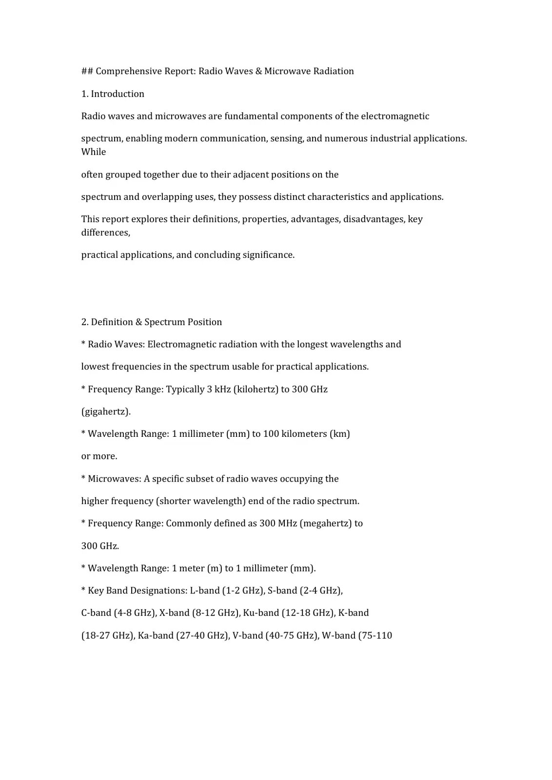 غلاف تقرير Comprehensive Report: Radio Waves & Microwave Radiation
