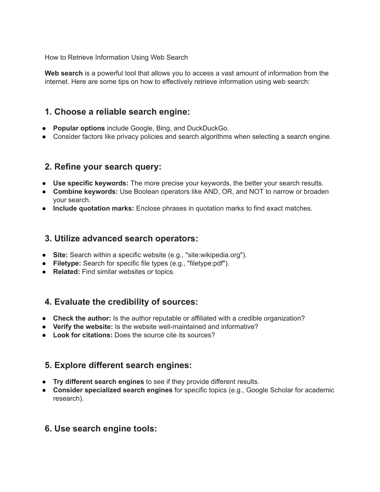 غلاف تقرير How to Retrieve Information Using Web Search