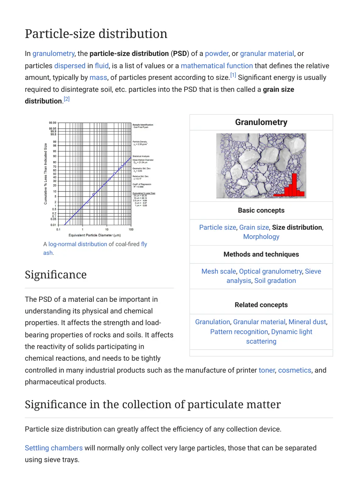 غلاف تقرير Particle-size distribution