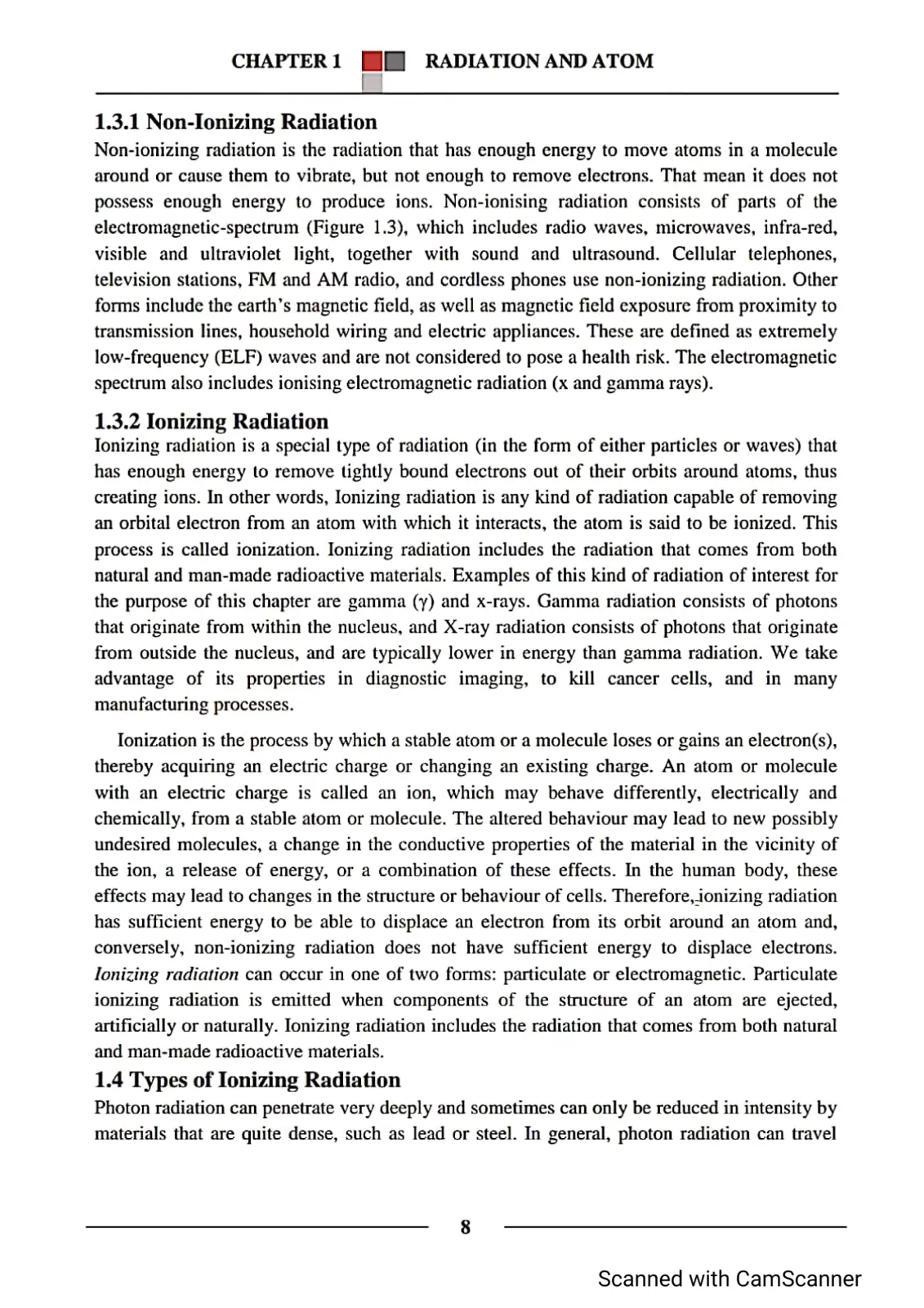غلاف تقرير CHAPTER 1: RADIATION AND ATOM - Non-Ionizing Radiation