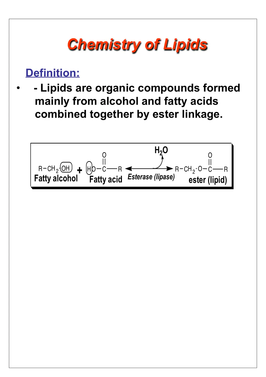 غلاف تقرير Chemistry of Lipids