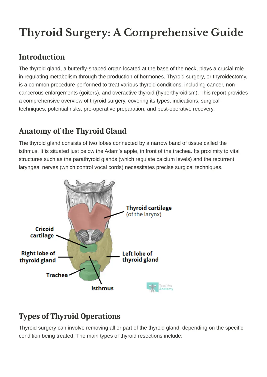 غلاف تقرير Thyroid Surgery: A Comprehensive Guide