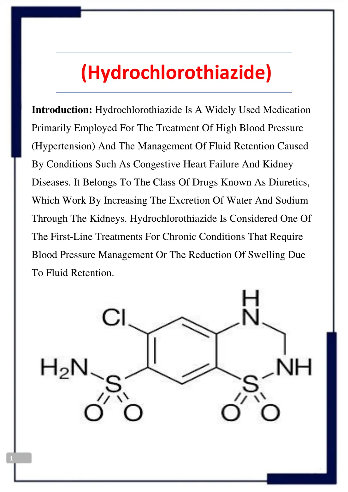 غلاف تقرير Hydrochlorothiazide
