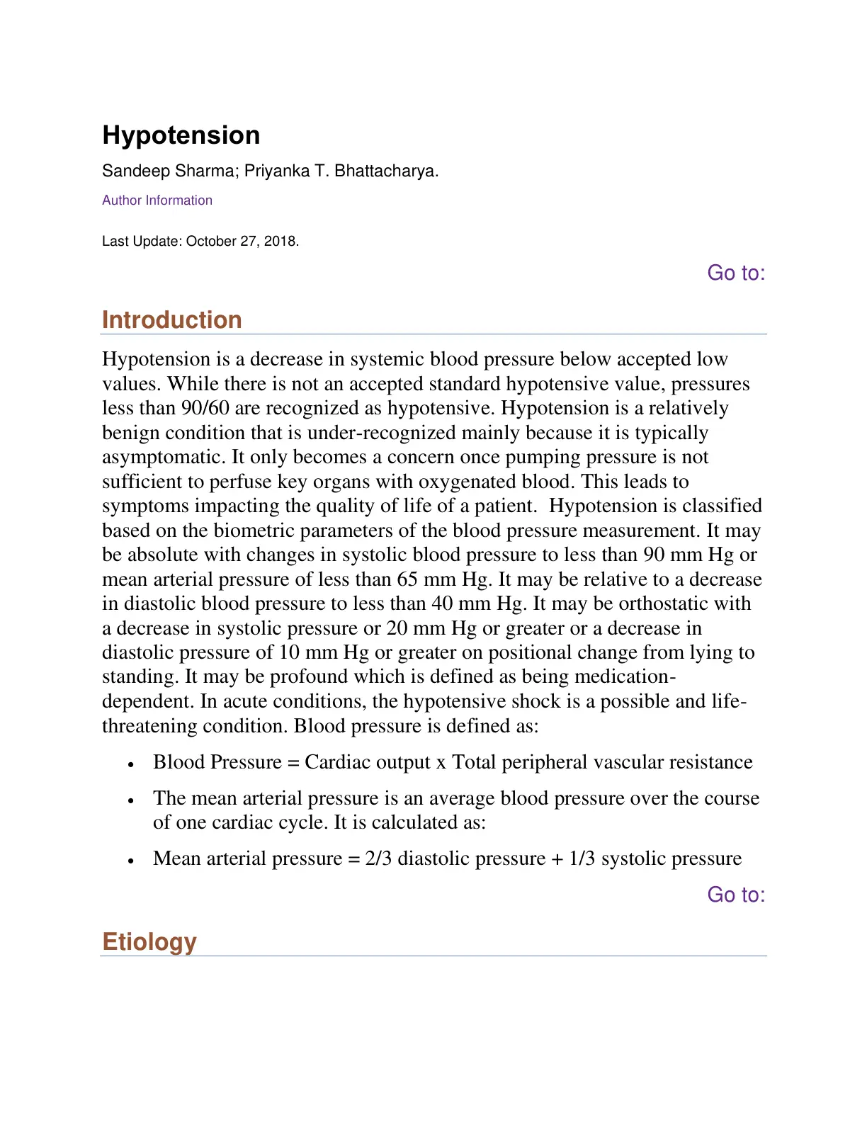 غلاف تقرير Hypotension