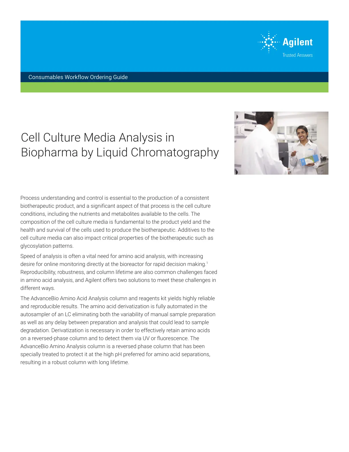 غلاف تقرير Cell Culture Media Analysis in Biopharma by Liquid Chromatography