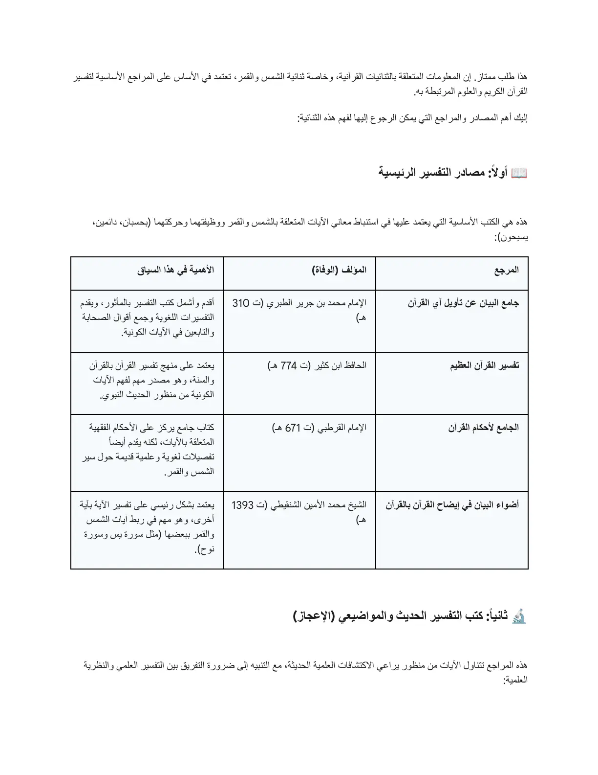 غلاف تقرير المصادر والمراجع المتعلقة بالثنائيات القرآنية – ثنائية الشمس والقمر