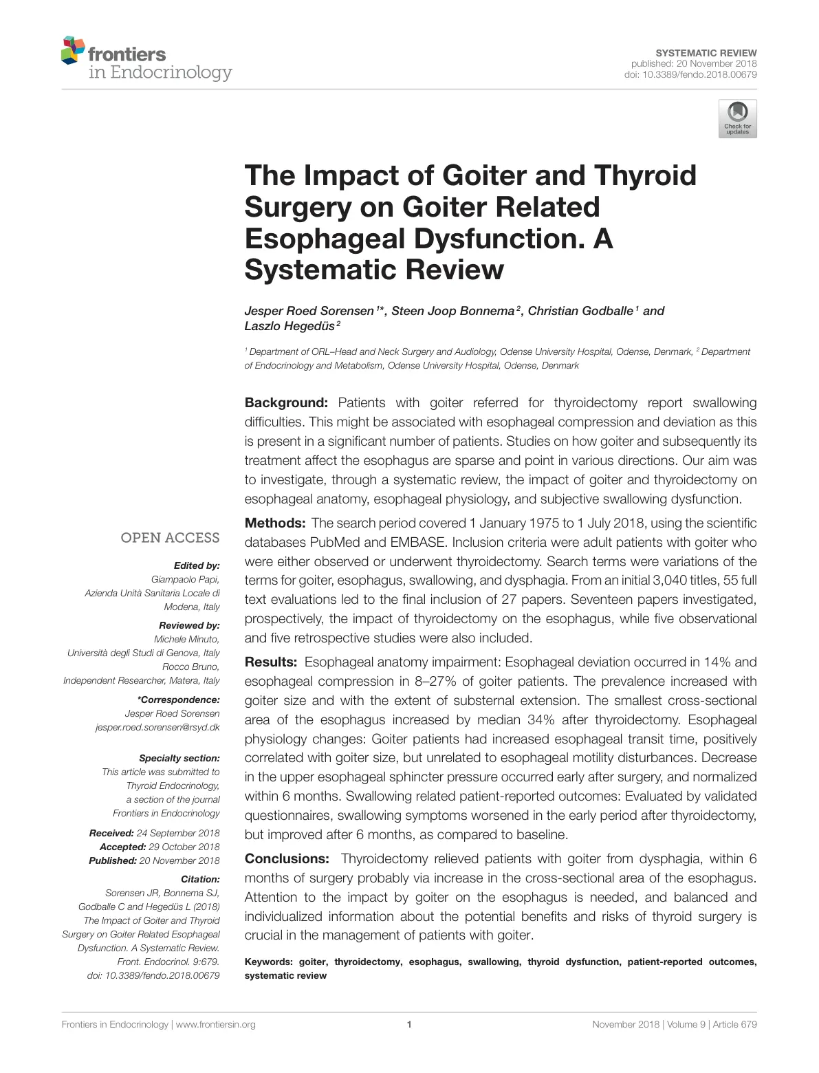 غلاف تقرير Frontiers in Endocrinology - Systematic Review