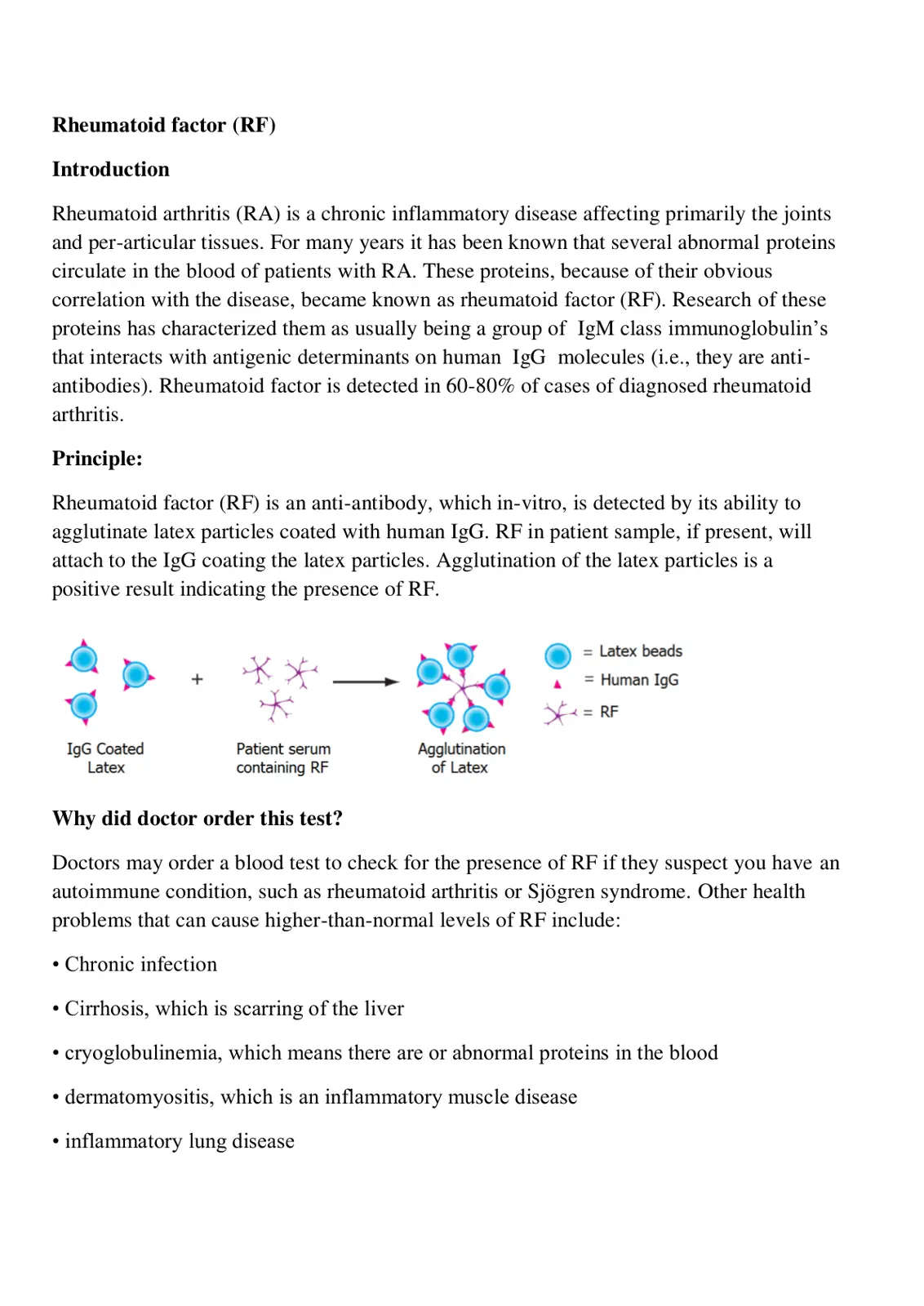 غلاف تقرير Rheumatoid Factor (RF)