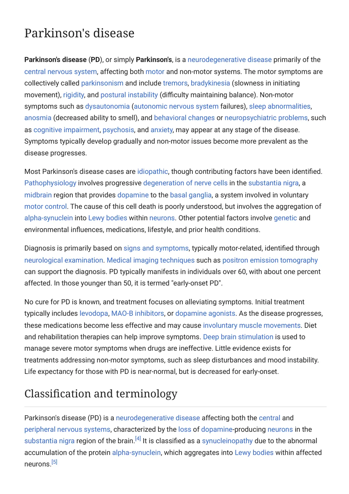 غلاف تقرير Parkinson's Disease