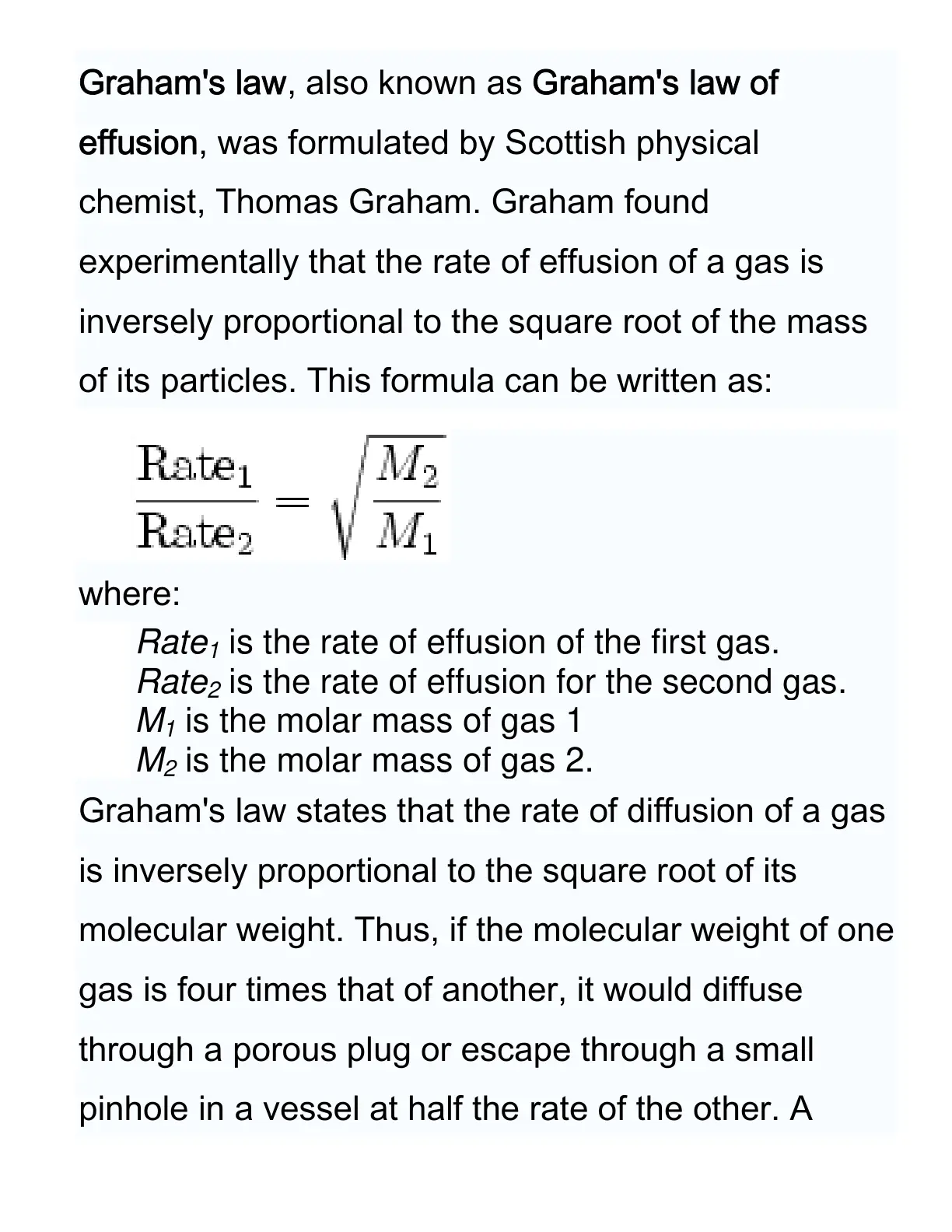 غلاف تقرير Graham's law of effusion