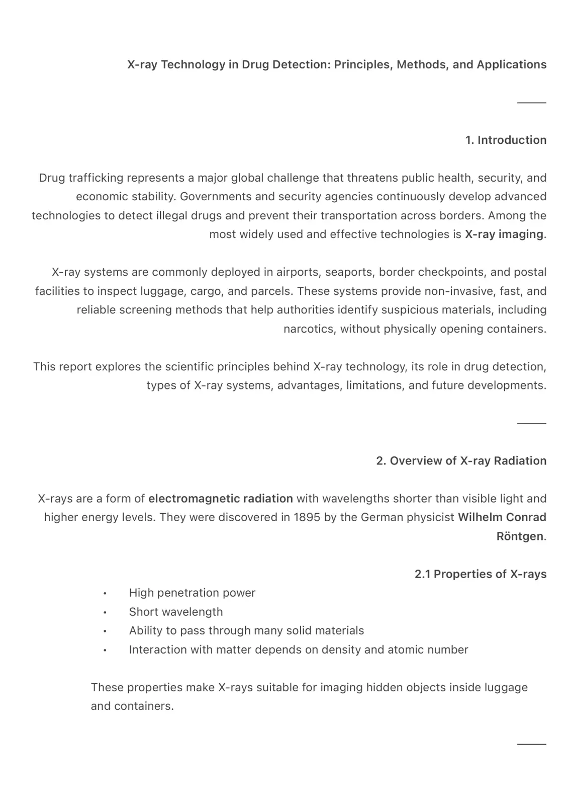 غلاف تقرير X-ray Technology in Drug Detection: Principles, Methods, and Applications