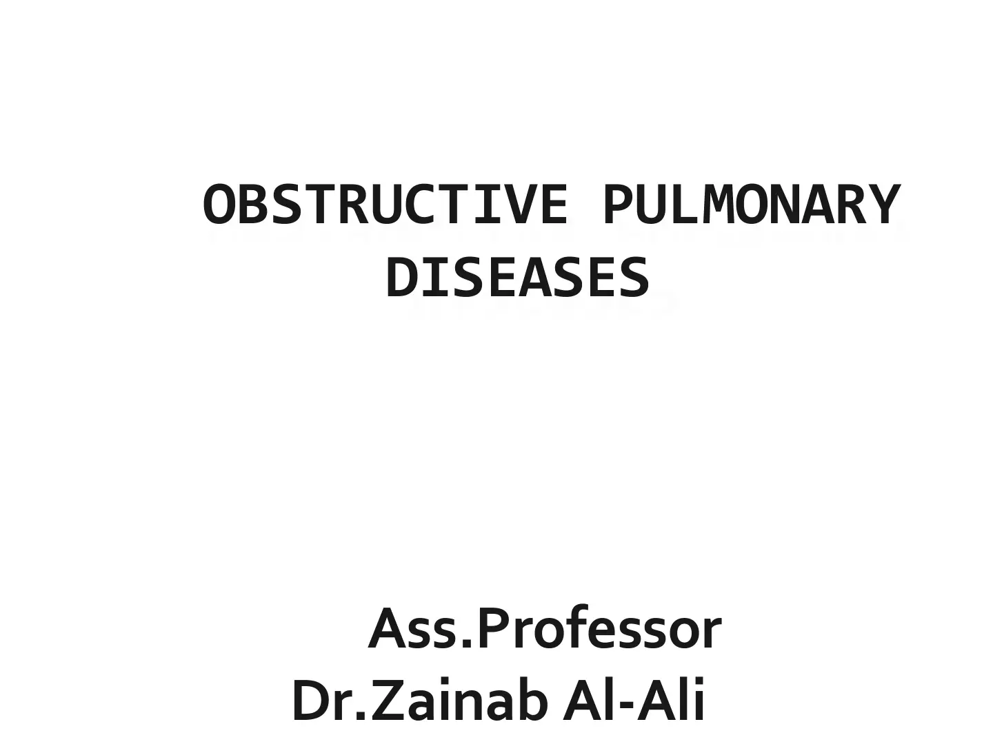 غلاف تقرير OBSTRUCTIVE PULMONARY DISEASES