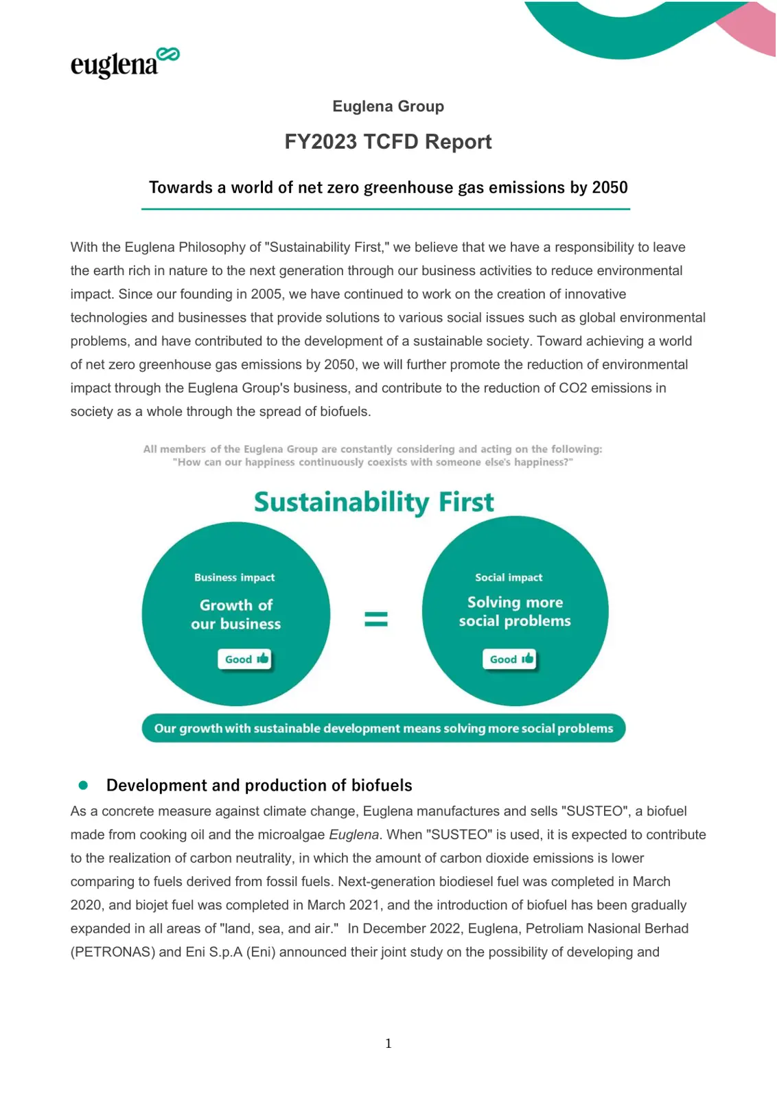 غلاف تقرير FY2023 TCFD Report