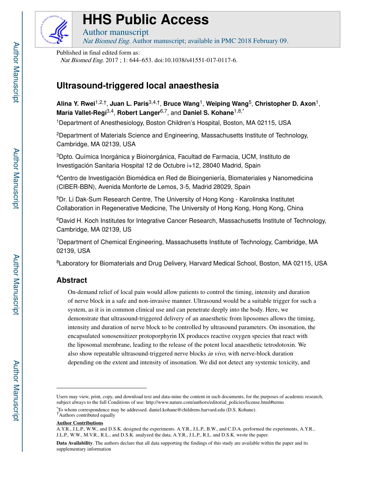 غلاف تقرير Ultrasound-triggered local anaesthesia