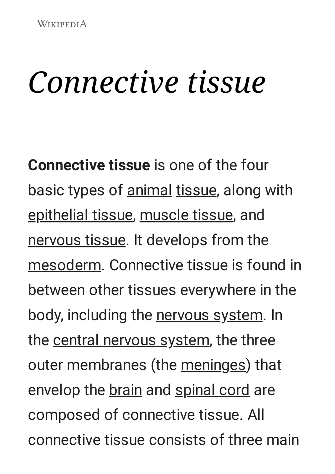 غلاف تقرير Connective tissue