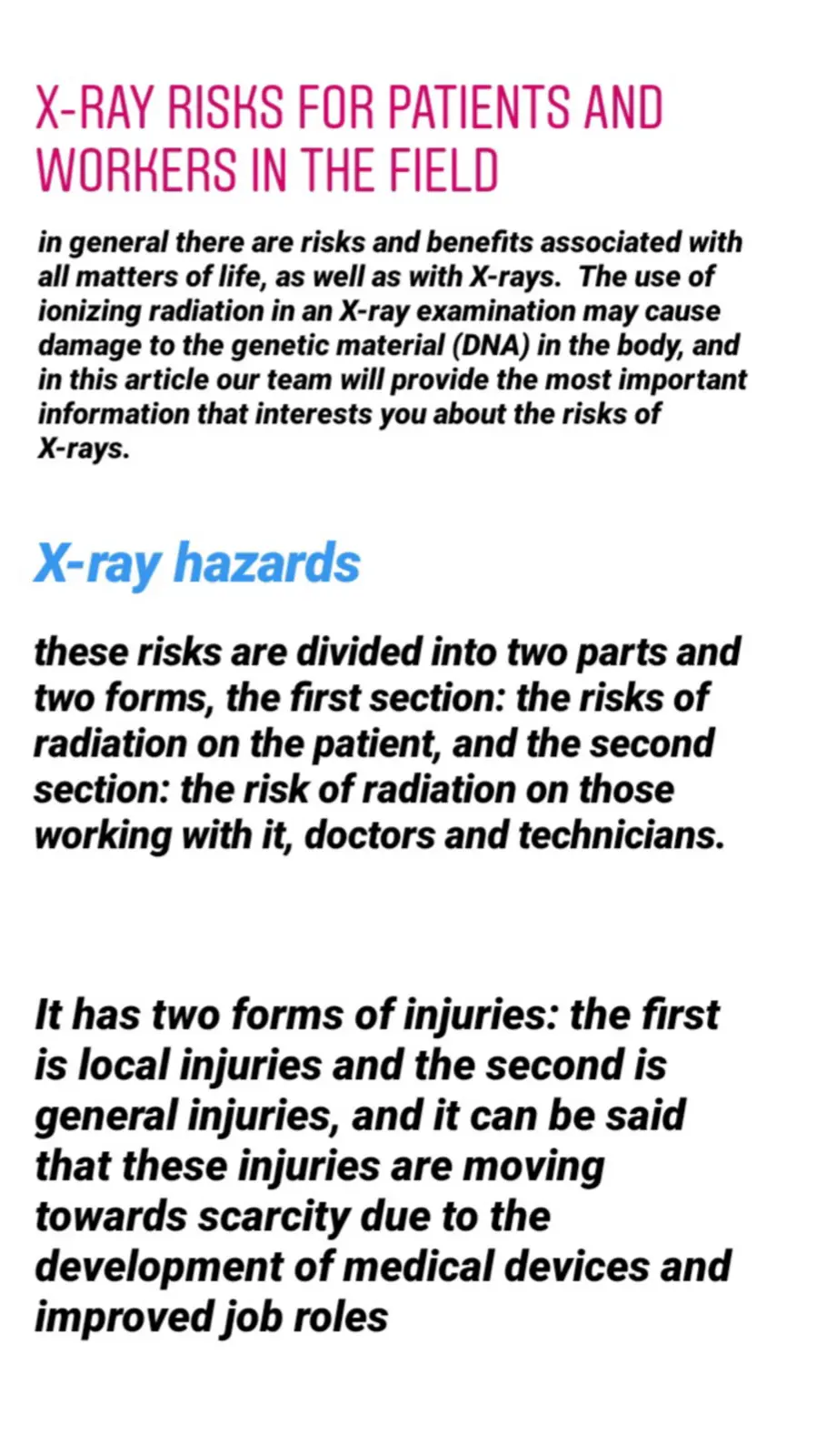 غلاف تقرير X-Ray Risks for Patients and Workers in the Field