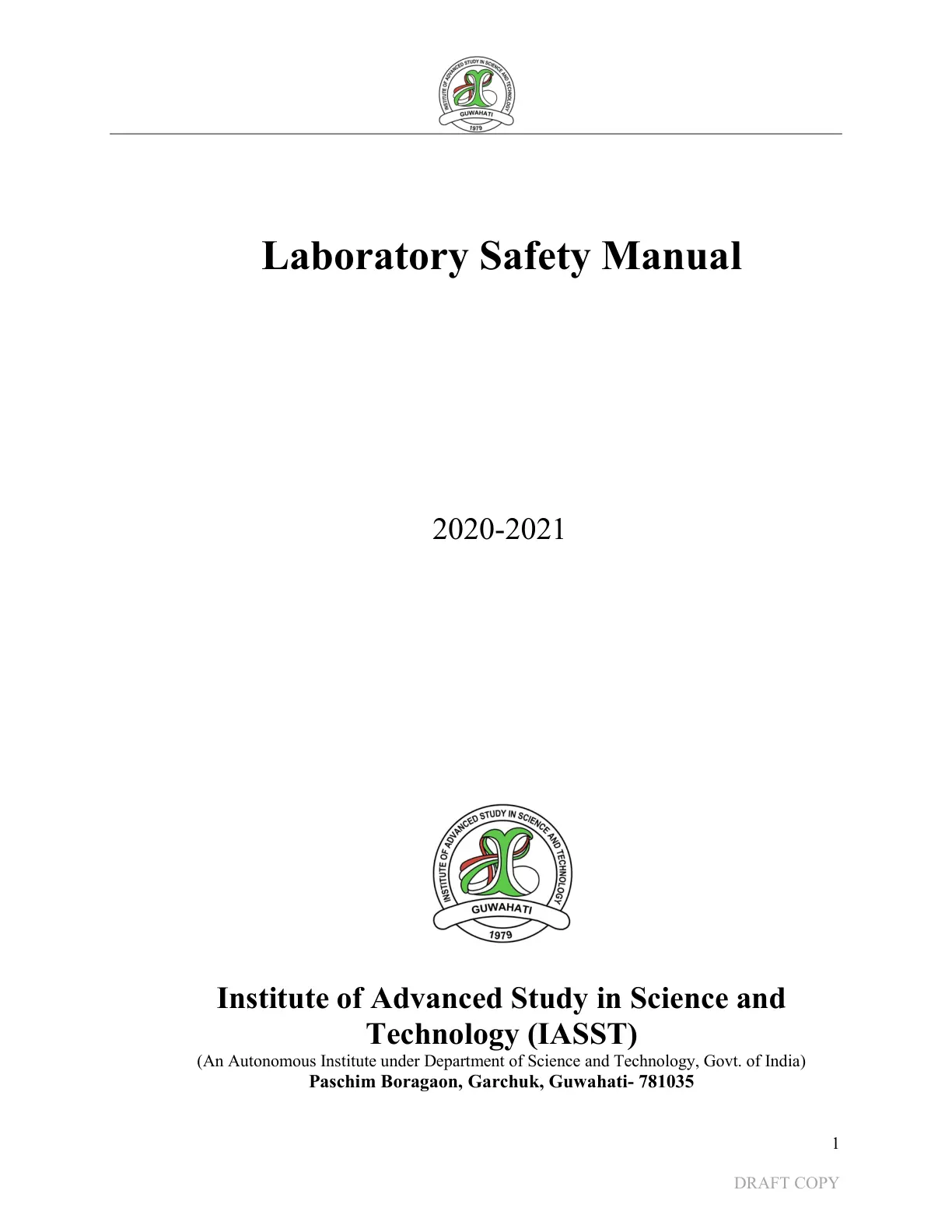 غلاف تقرير Laboratory Safety Manual