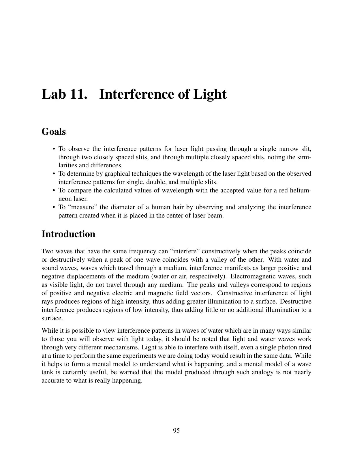 غلاف تقرير Lab 11. Interference of Light