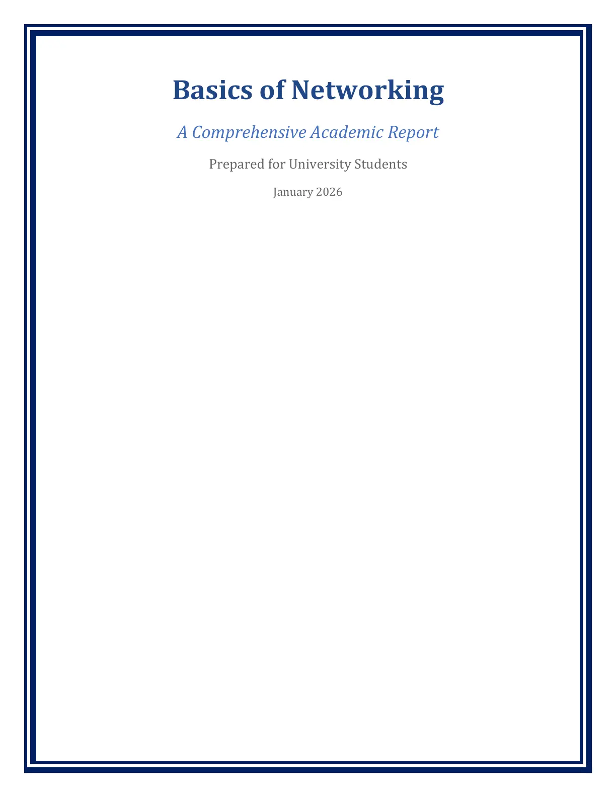 غلاف تقرير Basics of Networking