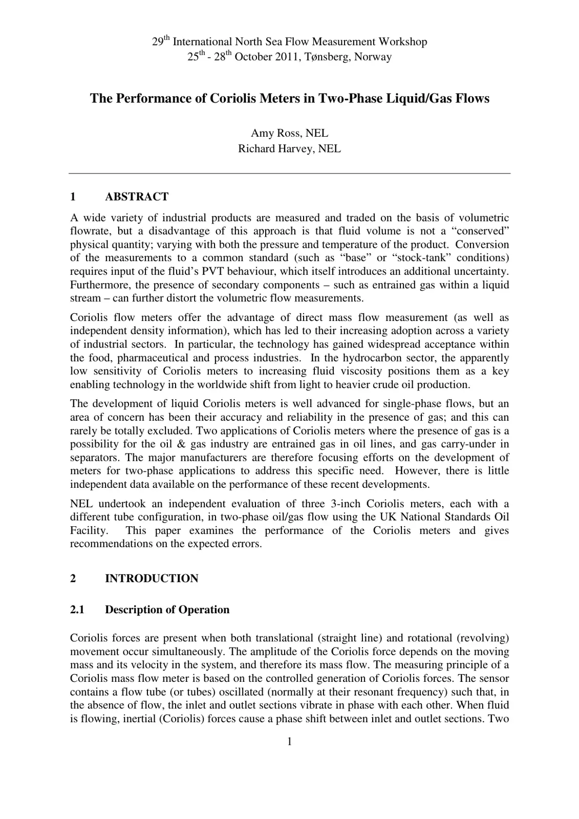 غلاف تقرير The Performance of Coriolis Meters in Two-Phase Liquid/Gas Flows