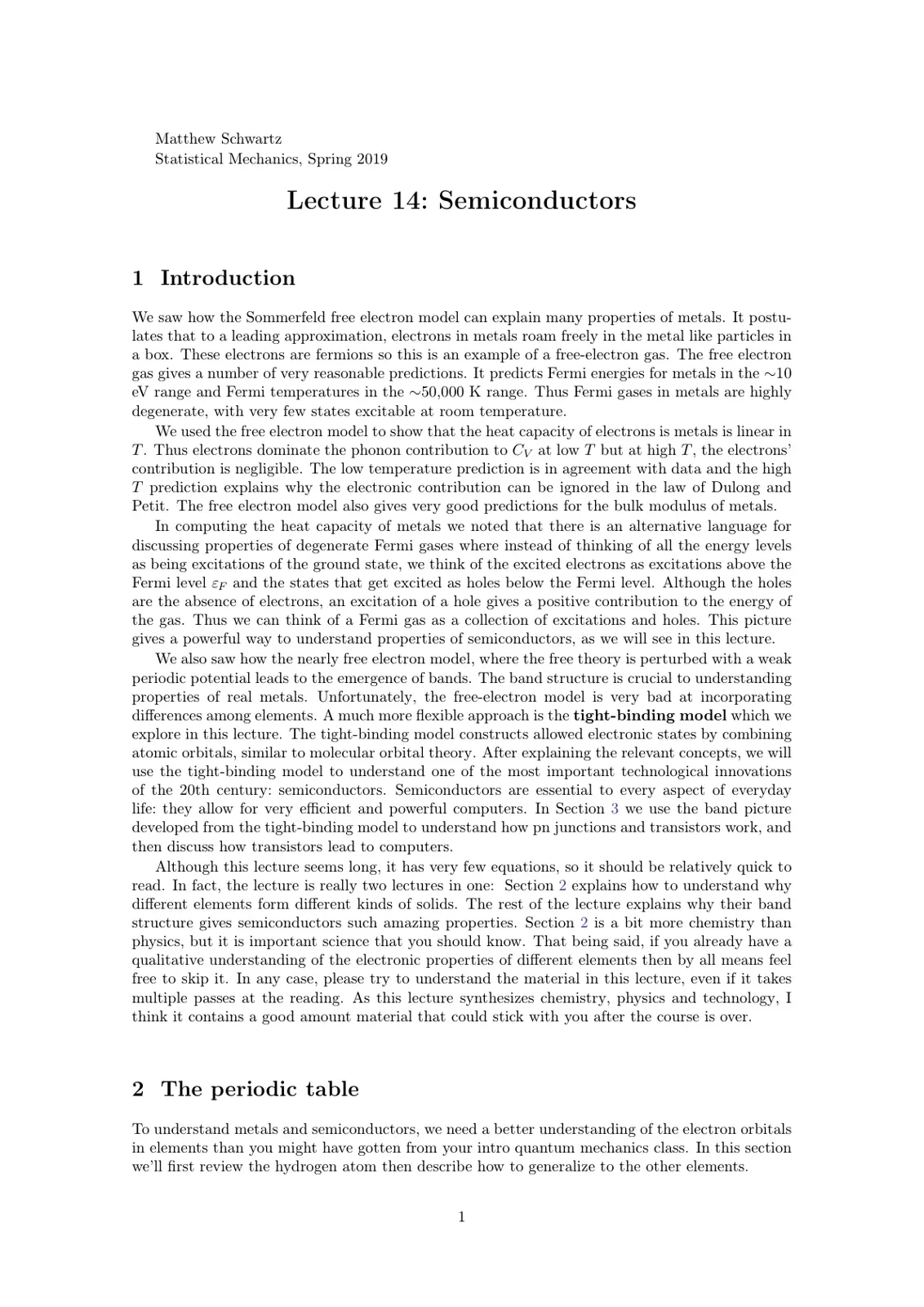 غلاف تقرير Lecture 14: Semiconductors