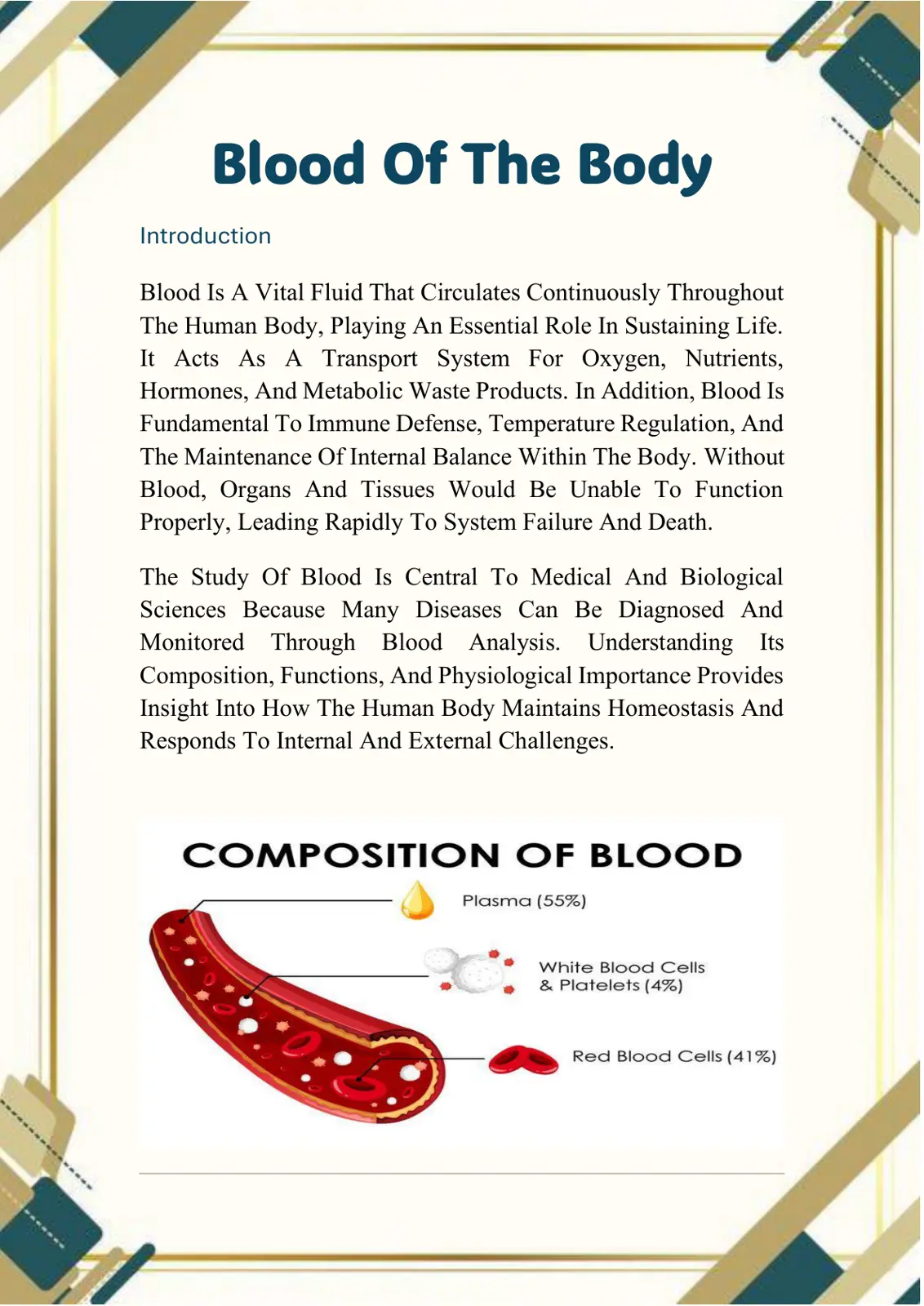 غلاف تقرير Blood Of The Body
