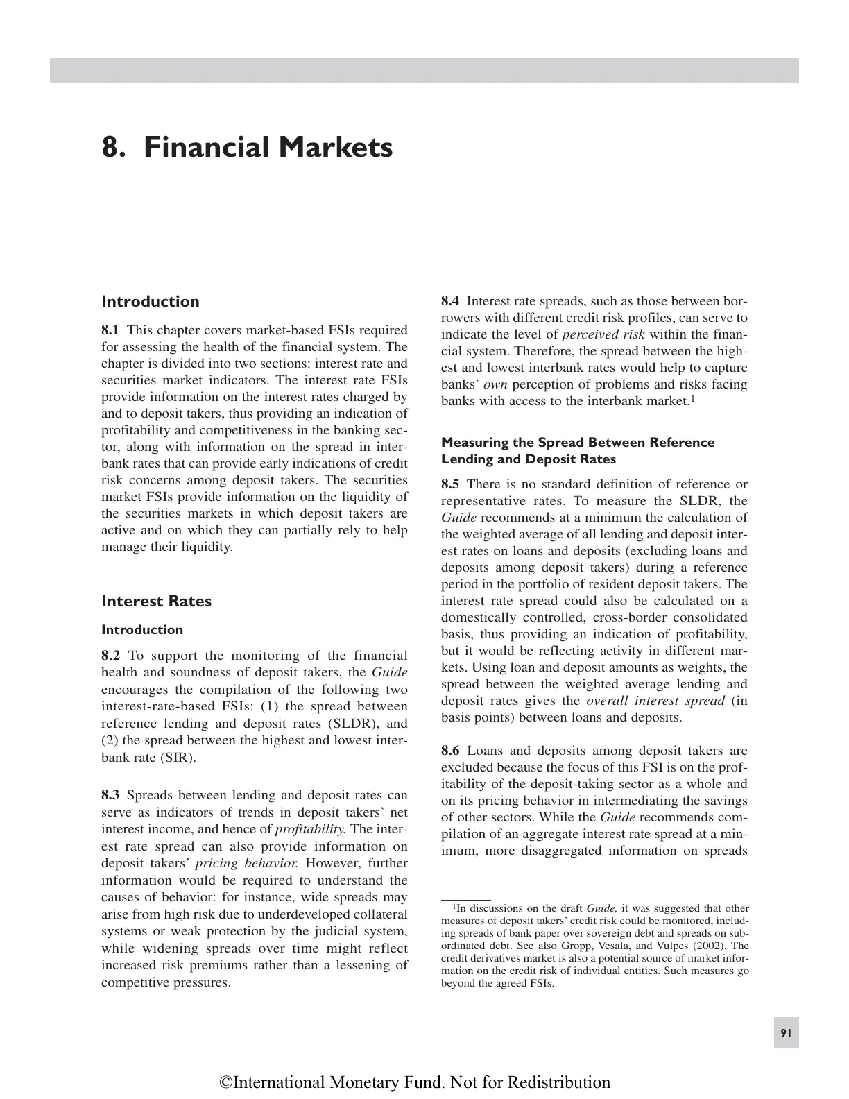 غلاف تقرير Financial Markets