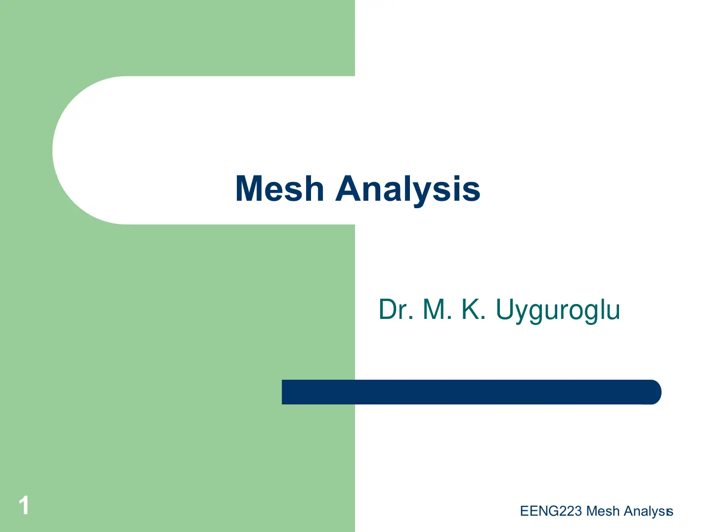 غلاف تقرير Mesh Analysis