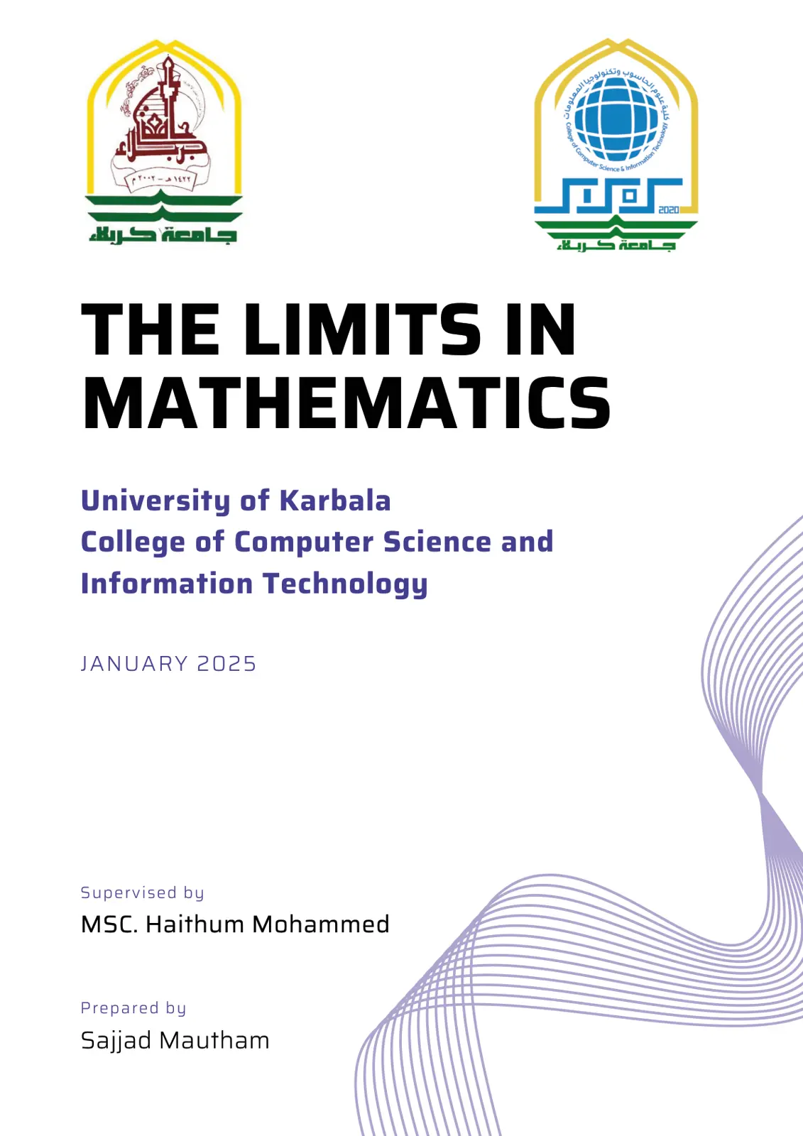 غلاف تقرير THE LIMITS IN MATHEMATICS
