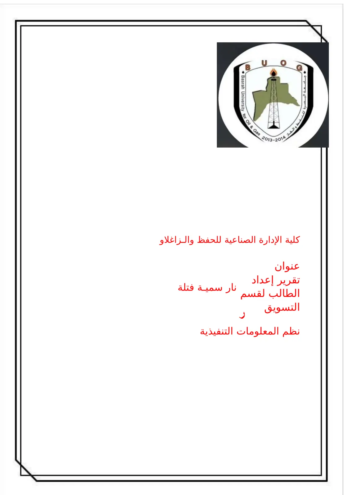 غلاف تقرير نظم المعلومات التنفيذية