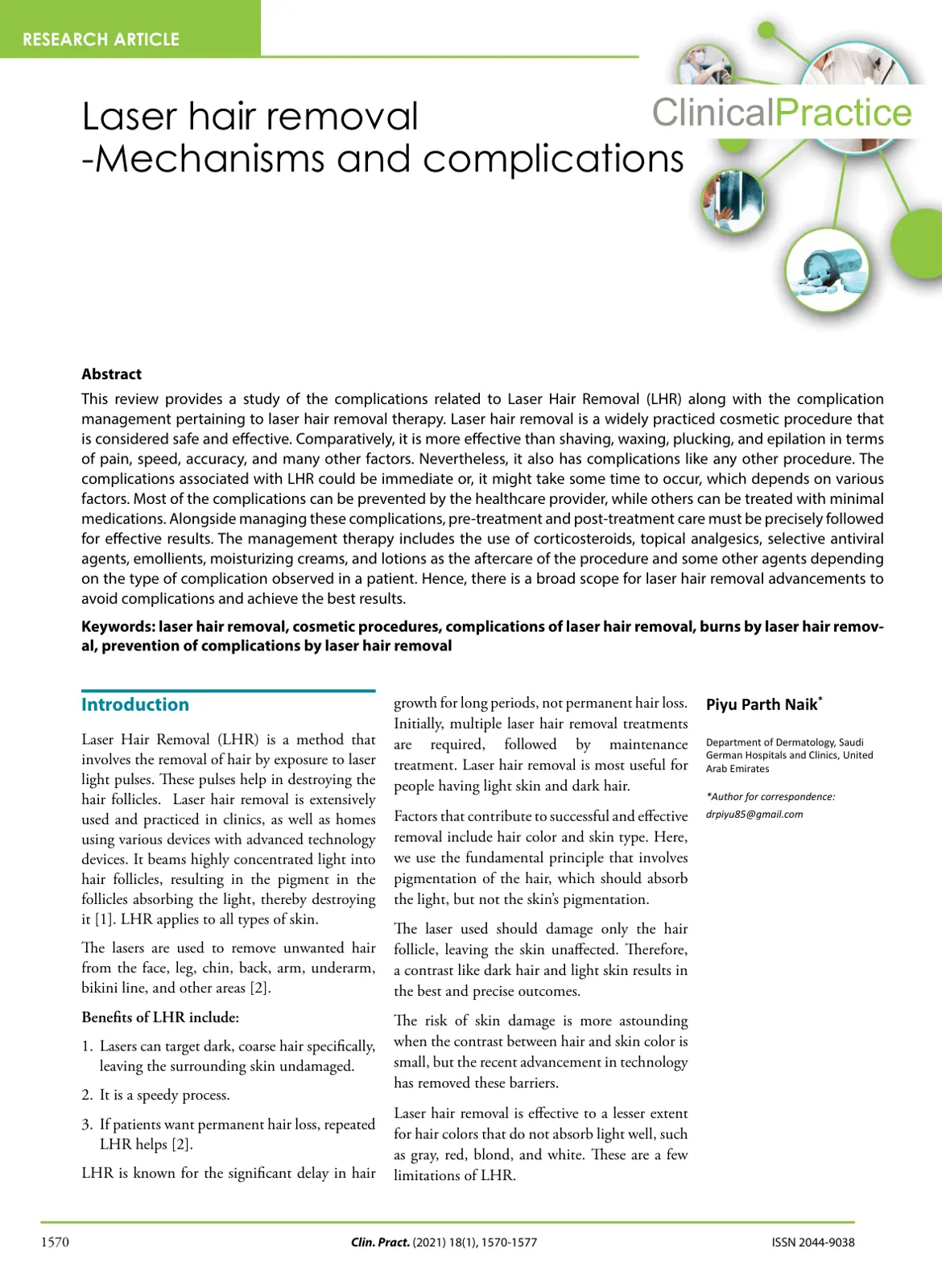 غلاف تقرير Laser hair removal - Mechanisms and complications