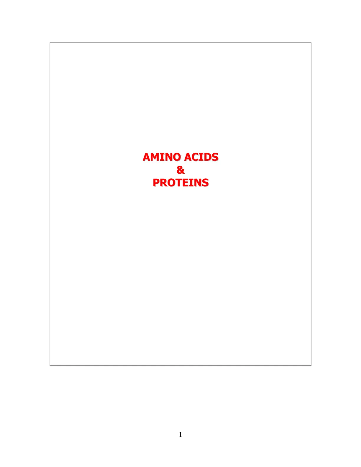 غلاف تقرير AMINO ACIDS & PROTEINS
