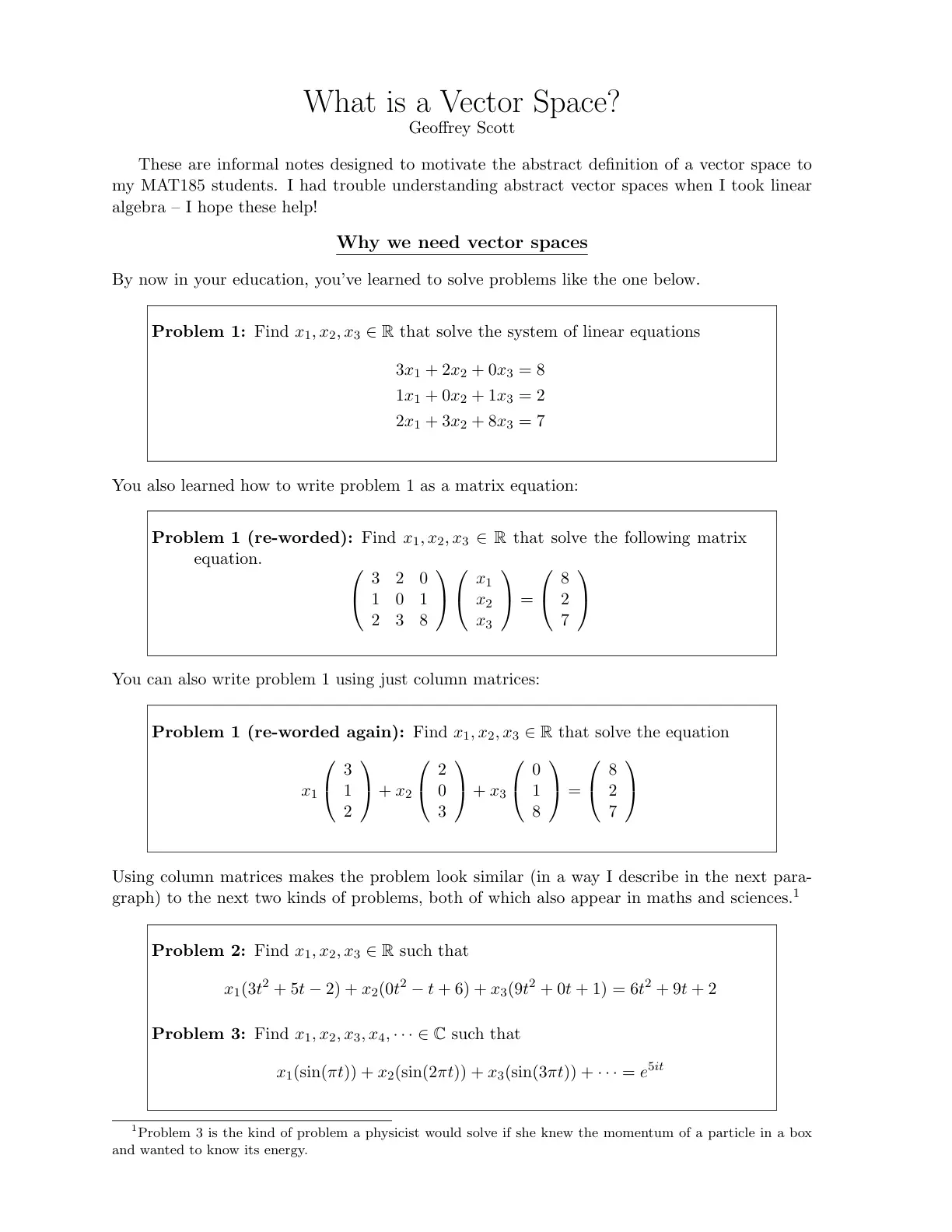 غلاف تقرير What is a Vector Space?