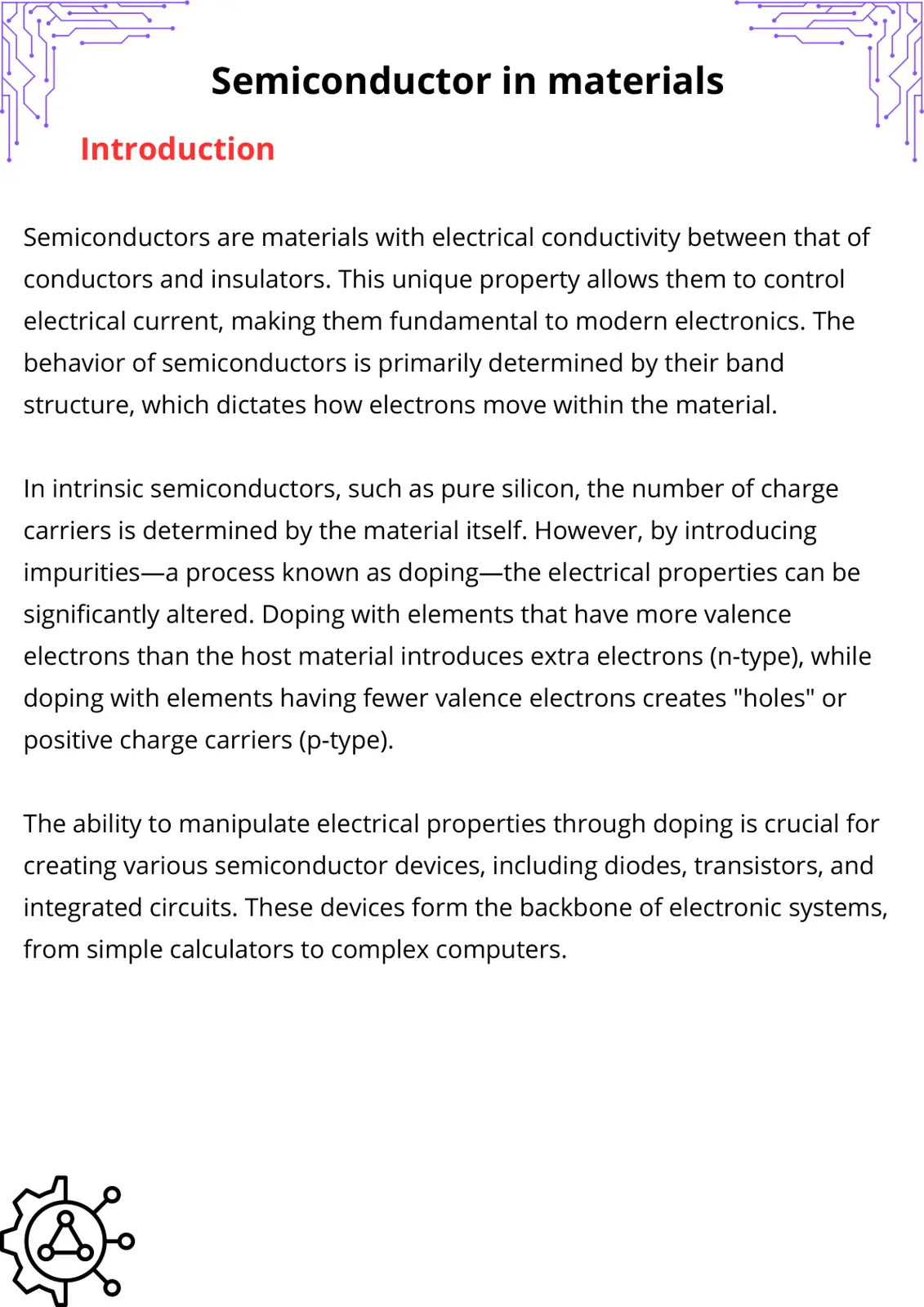 غلاف تقرير Semiconductor in Materials
