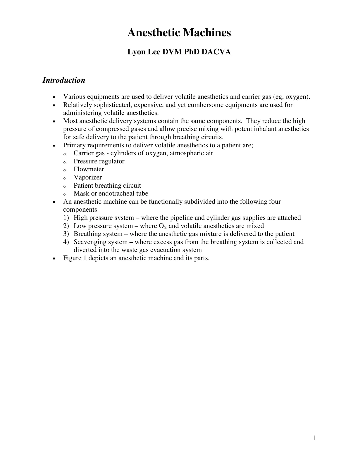 غلاف تقرير Anesthetic Machines