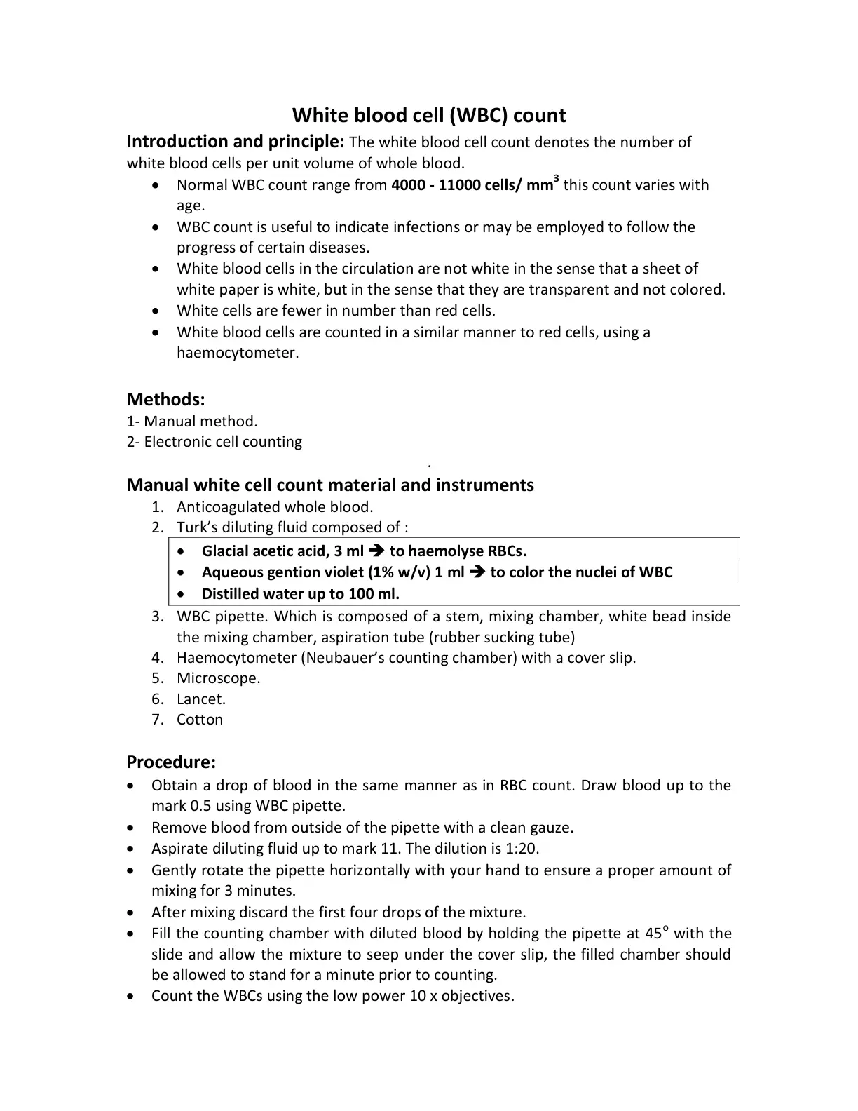 غلاف تقرير White blood cell (WBC) count