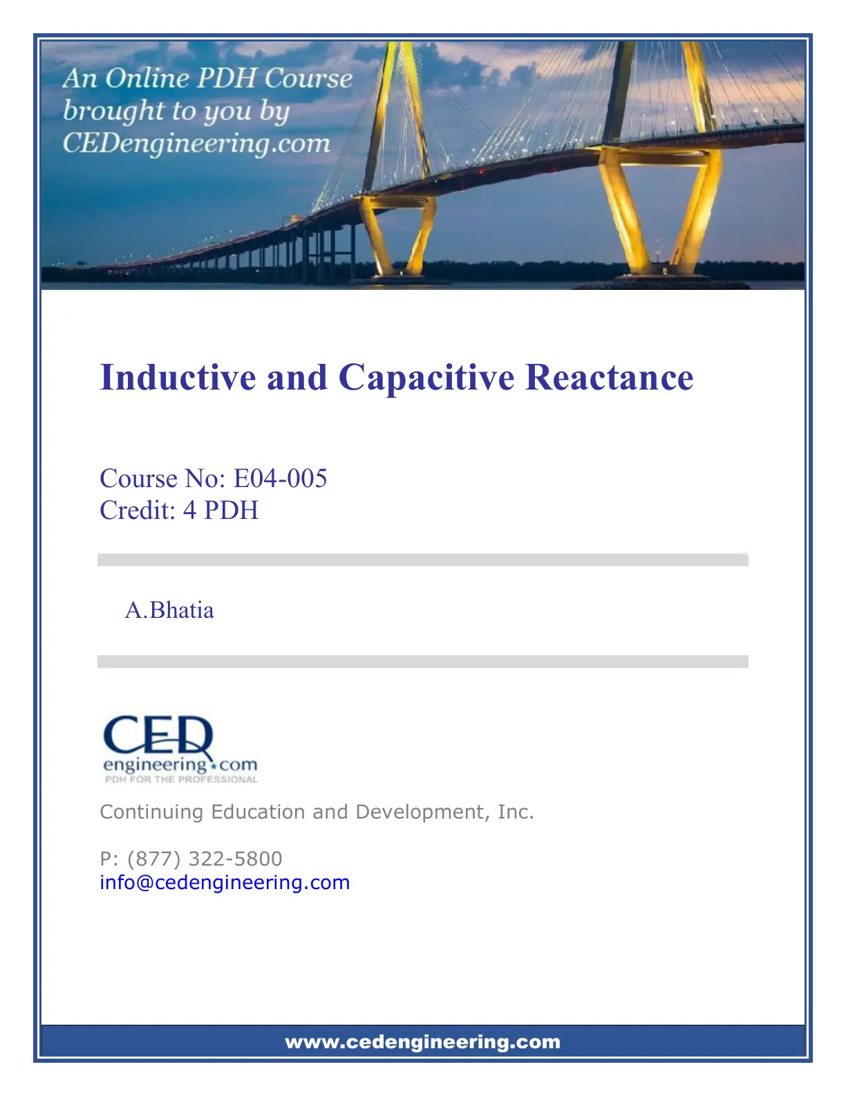 غلاف تقرير Inductive and Capacitive Reactance - Course No: E04-005