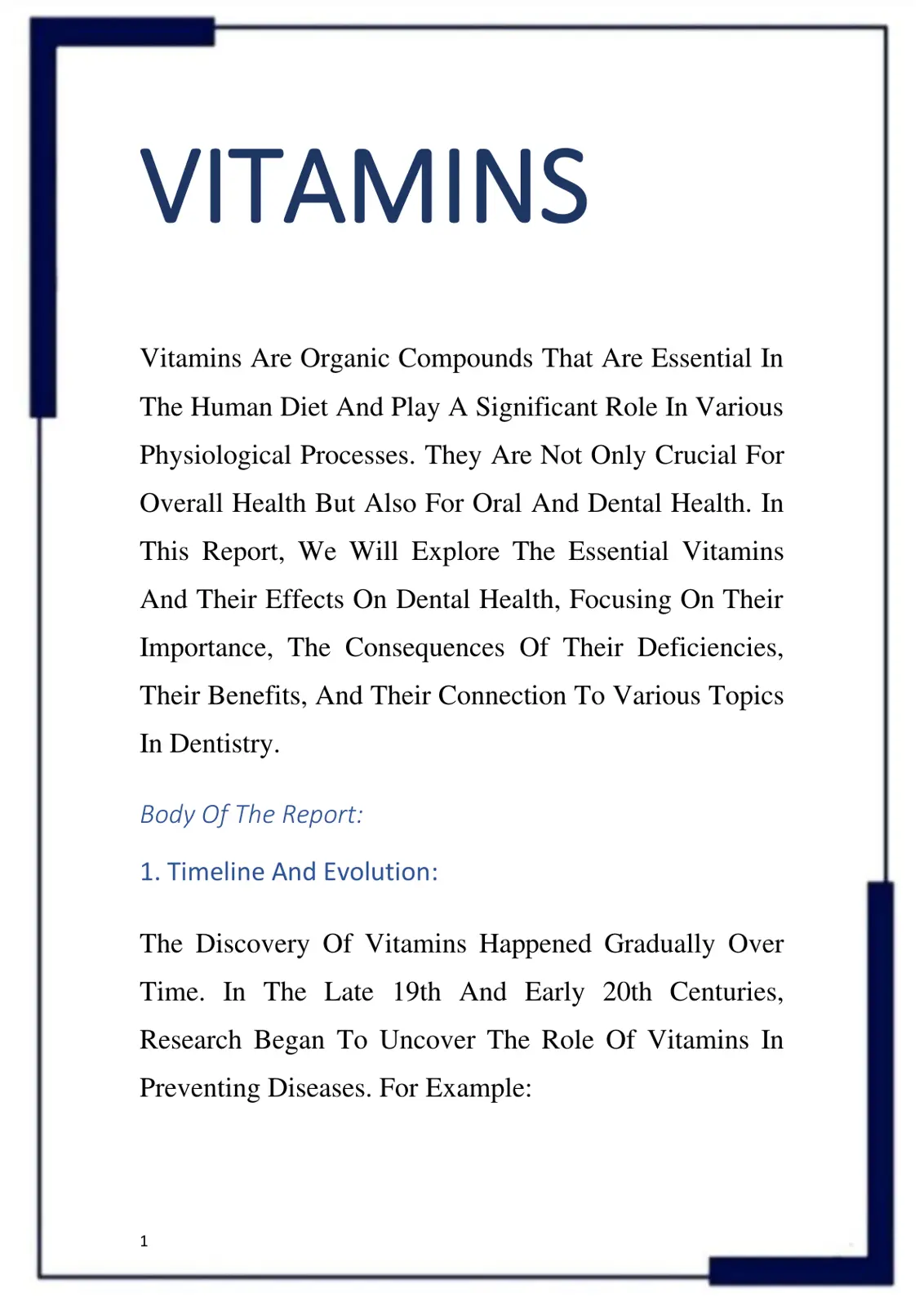 غلاف تقرير VITAMINS