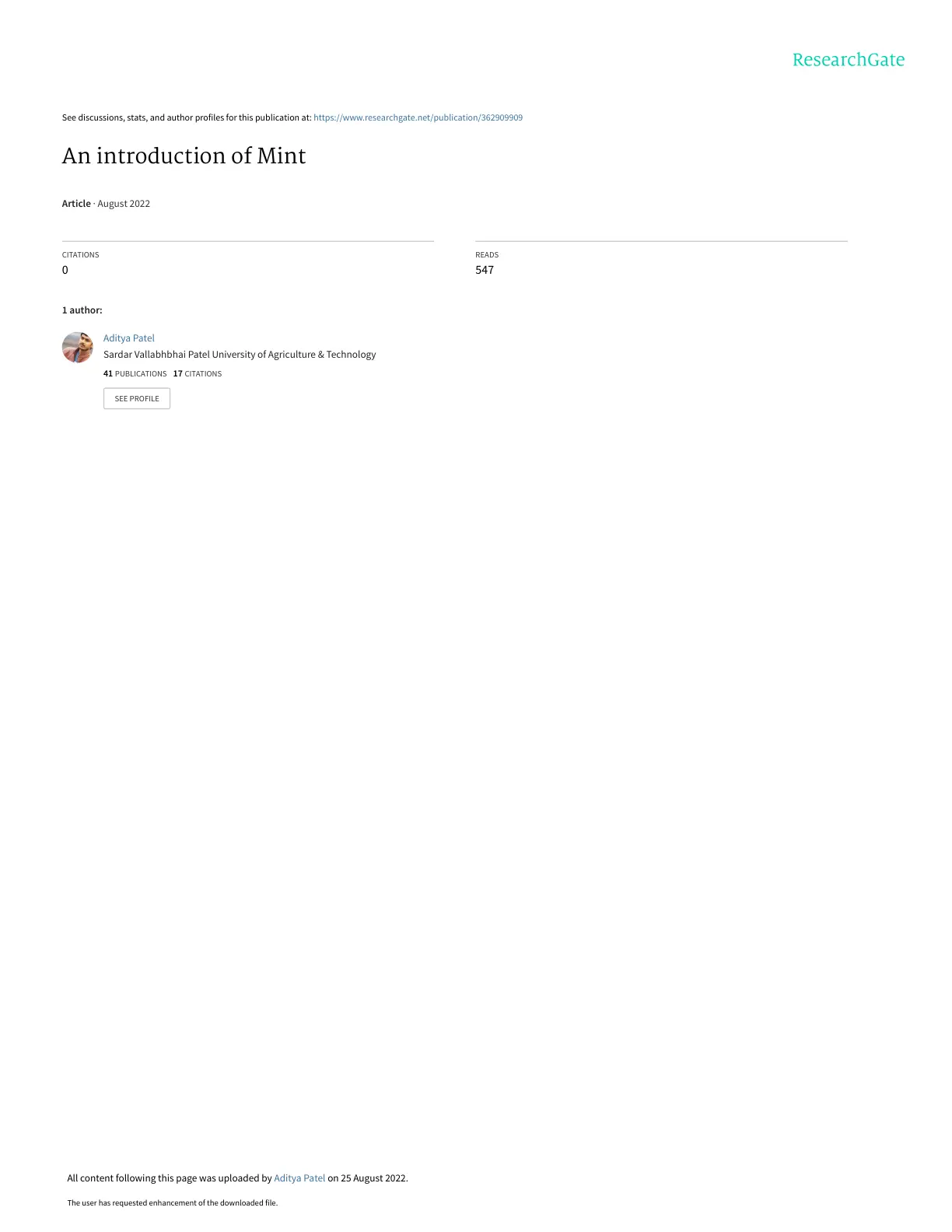 غلاف تقرير An introduction of Mint